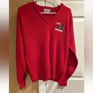 Vintage Pinnacle V-Neck Sweater Men’s Large Case Magnum WPL5624 Made In USA Red